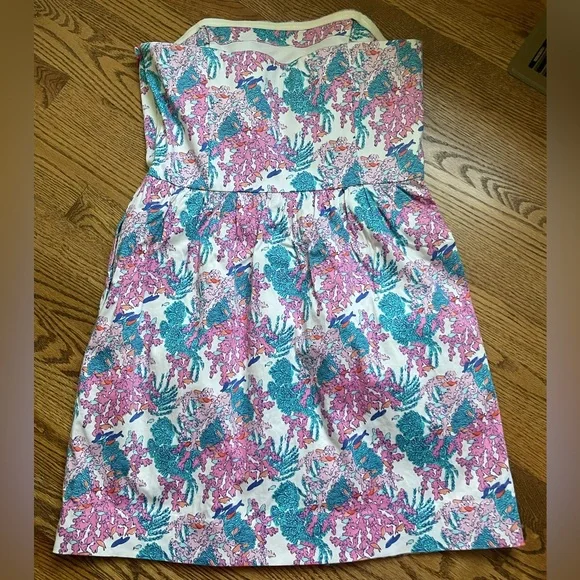 Vineyard Vines Ocean Life Strapless Dress, size 12 - Picture 2 of 5